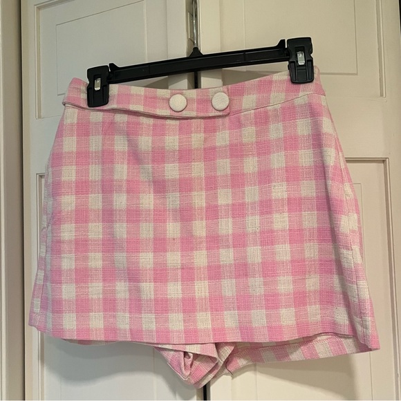Pink & White Checkered Skort and Jacket Set - Picture 6 of 7